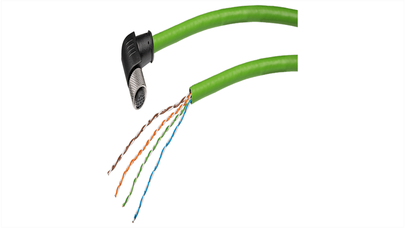 Siemens 6GF3500 Series, M12 Cable, 10m Cable Length for Use with Sensor, UL Standard