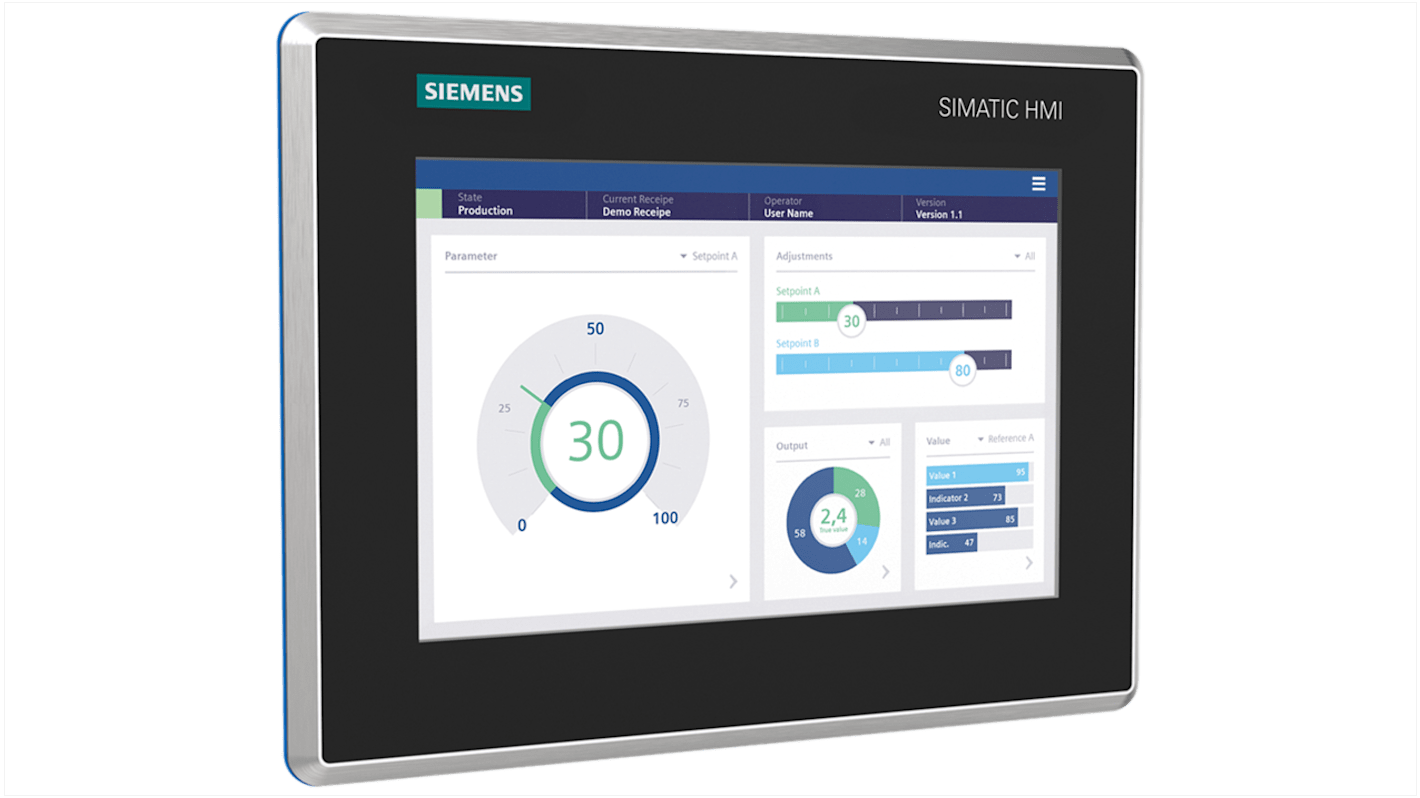 Panel HMI Siemens 6AV2128 MTP700 Unified Comfort de 65,1 in, TFT