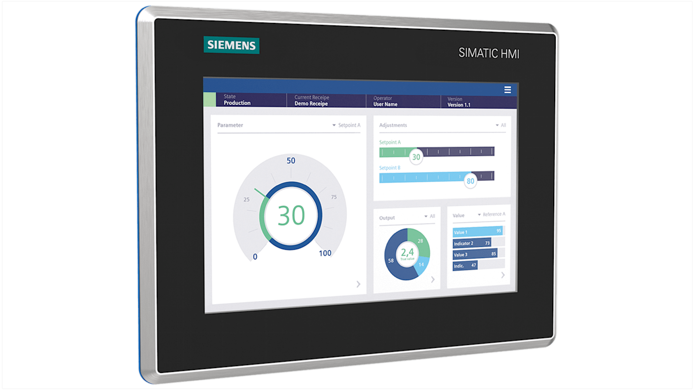 Panel HMI Siemens 6AV2128 MTP1000 Unified Comfort de 10,1 en, TFT, 1280 x 800pixels