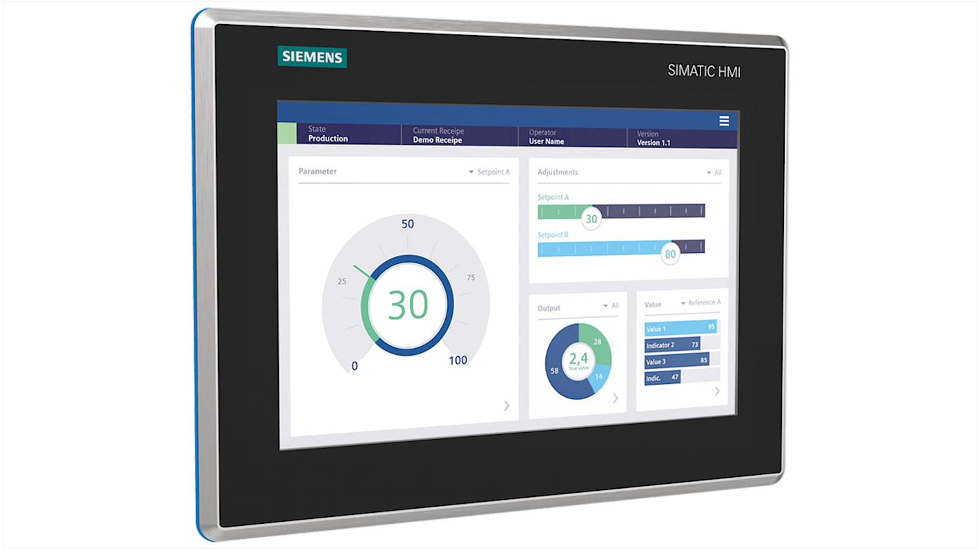 Panel HMI Siemens 6AV2128 MTP1200 Unified Comfort de 12.1 pulg., TFT, 1280 x 800pixels