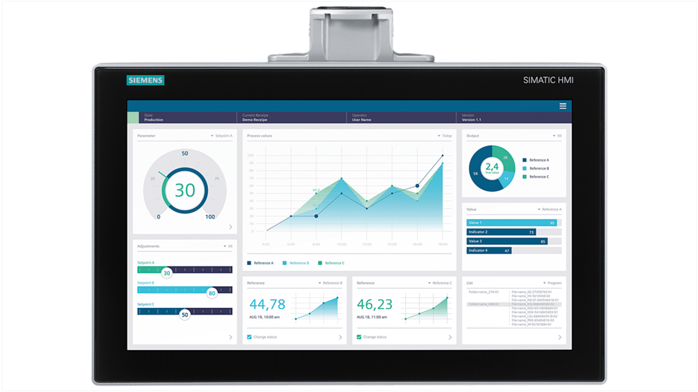 Siemens 6AV2128 Series MTP1900 Unified Comfort HMI Panel - 18.5 in, TFT Display, 1920 x 1080pixels