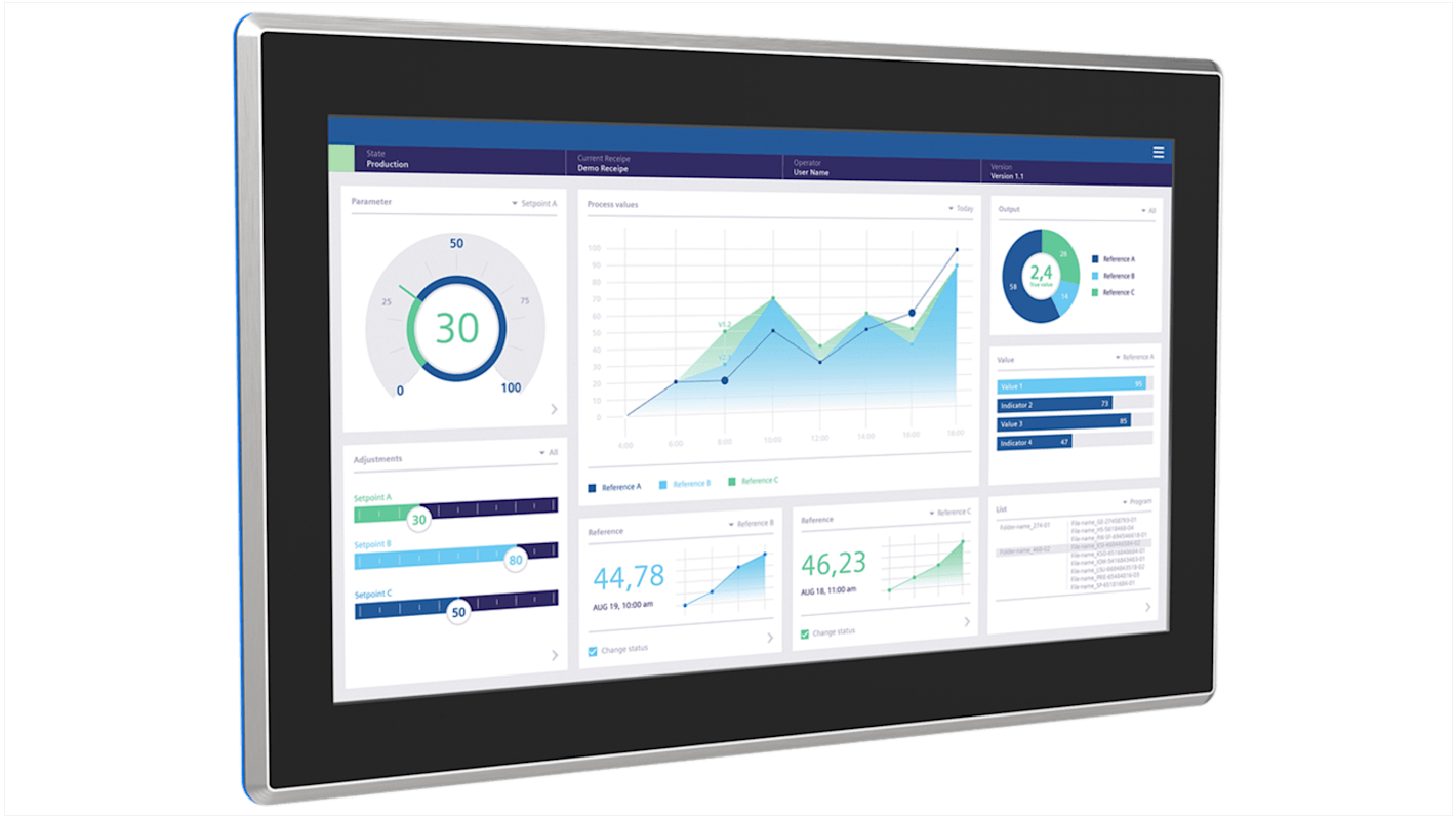 Siemens 6AV2128 Series MTP1900 Unified Comfort HMI Panel - 18.5 in, TFT Display, 1920 x 1080pixels