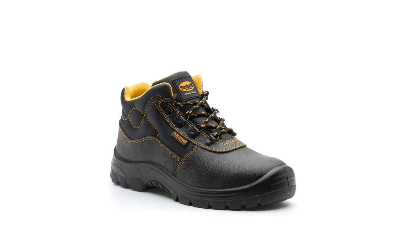 Dockers by Gerli BULLET S3 Unisex Black Steel Toe Capped Safety Shoes, UK 8, EU 42