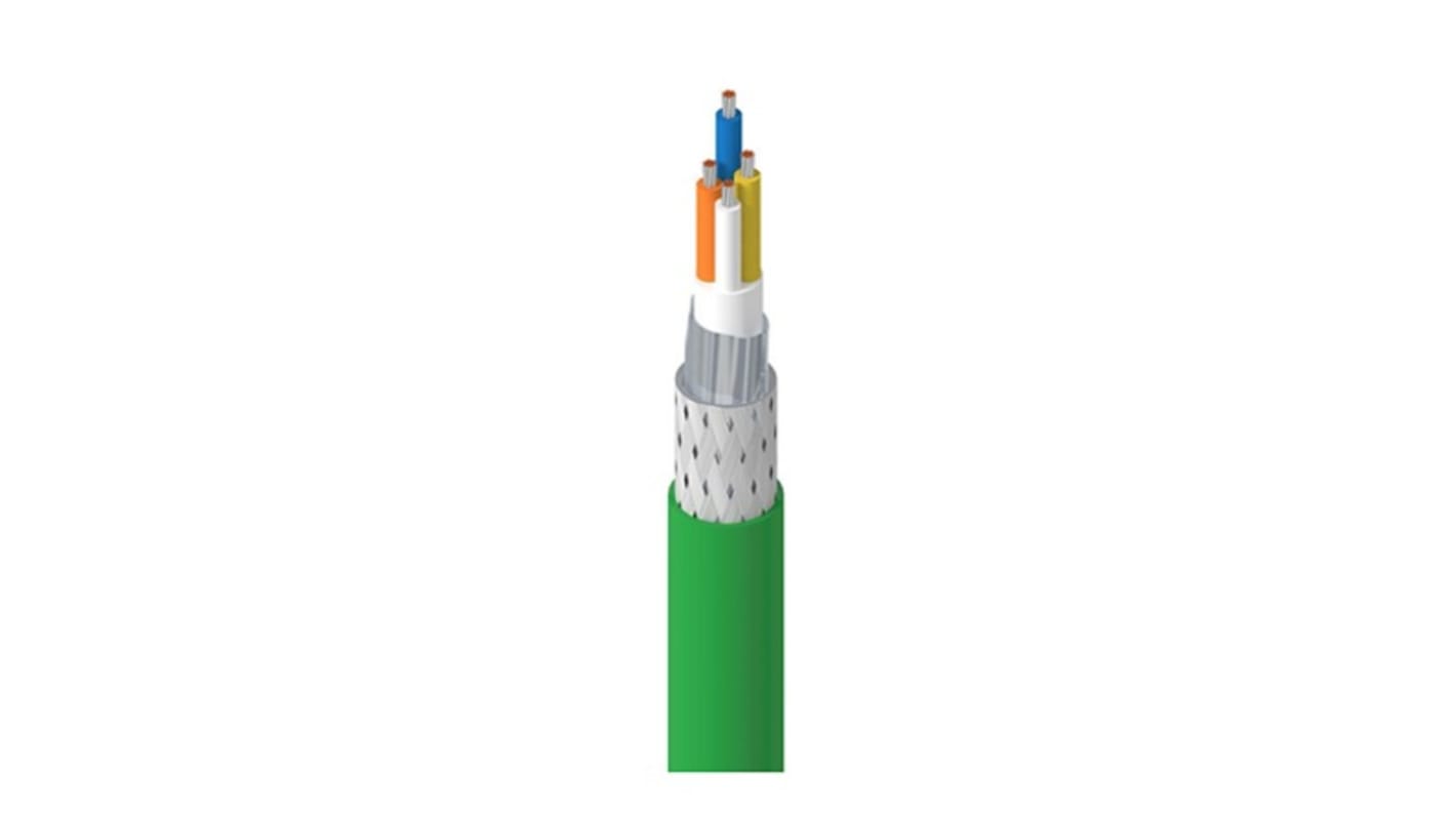 Cable Ethernet Cat5e apantallado Belden de color Verde, long. 100m, funda de Polietileno (PE), IEC 60332-1