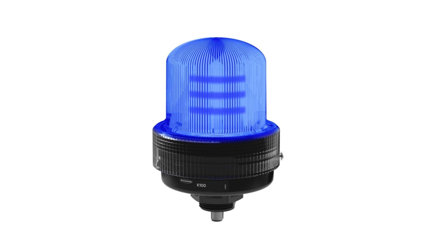 Banner K100 Series Blue Multiple Effect Beacon, 12 → 48 V dc, Base Mounted, LED Bulb, IP66