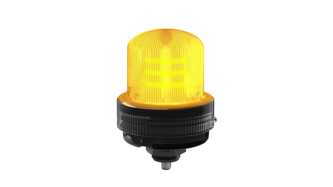 Banner K100 Series Yellow Multiple Effect Beacon, 12 → 48 V dc, Base Mounted, LED Bulb, IP66