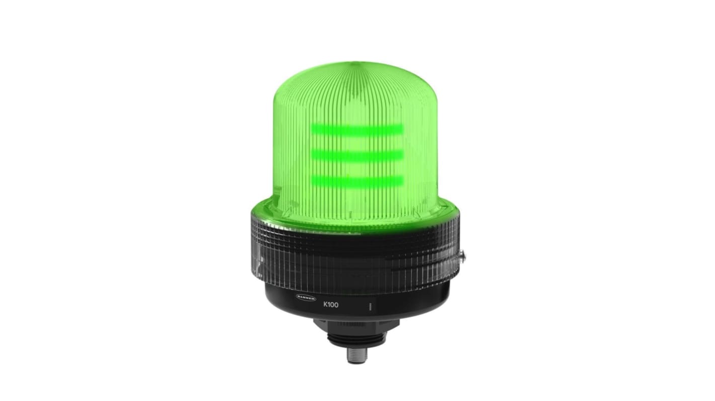 Banner K100 Series Green Multiple Effect Beacon, 100 → 240 V ac, Base Mounted, LED Bulb, IP66