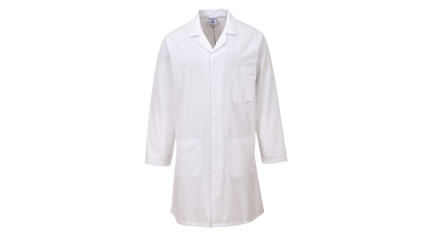 Portwest White Unisex Reusable Lab Coat, L