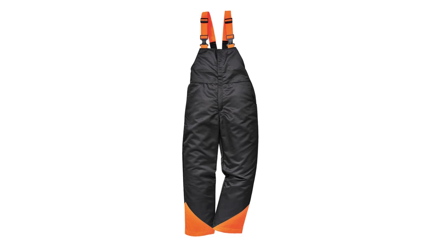 Portwest Unisex Wiederverwendbar  Overall Art Latzhose, Größe L Schwarz, Orange, Fleckenbeständig