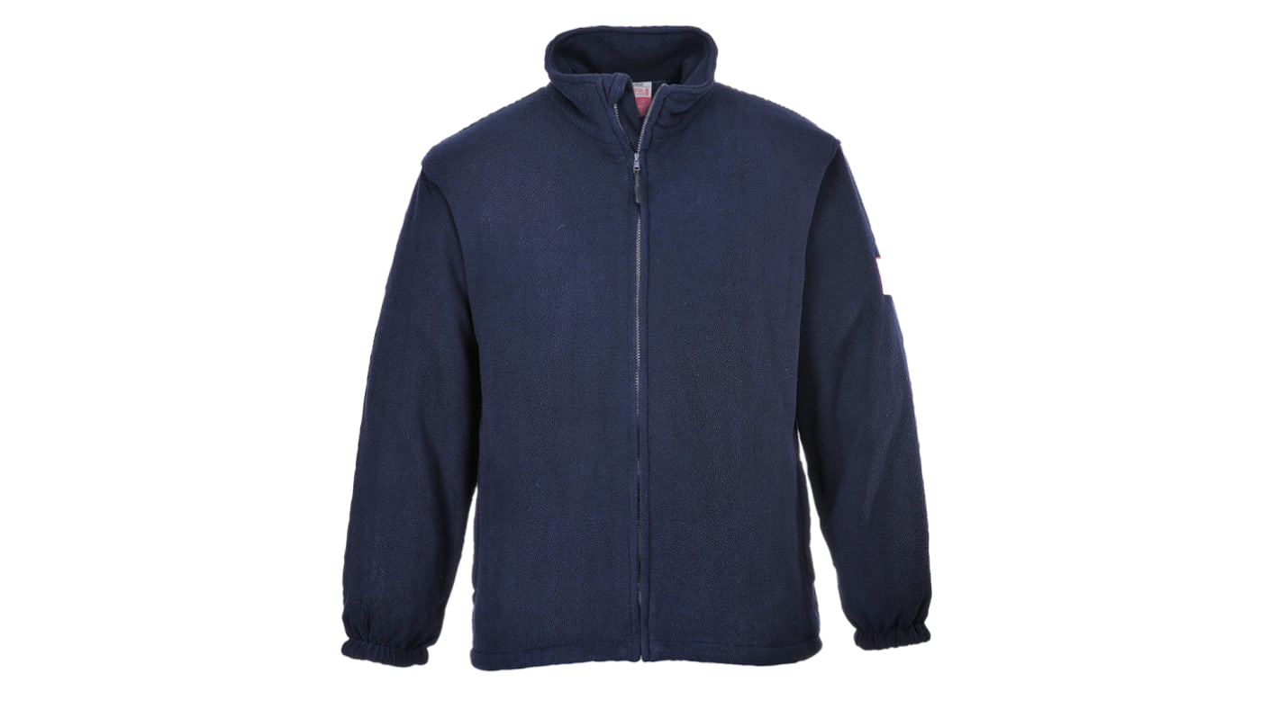 Portwest FR30 Unisex Fleece-Jacke, 1 % Kohlenstofffaser, 60 % Modacryl, Baumwolle Marineblau, Größe M