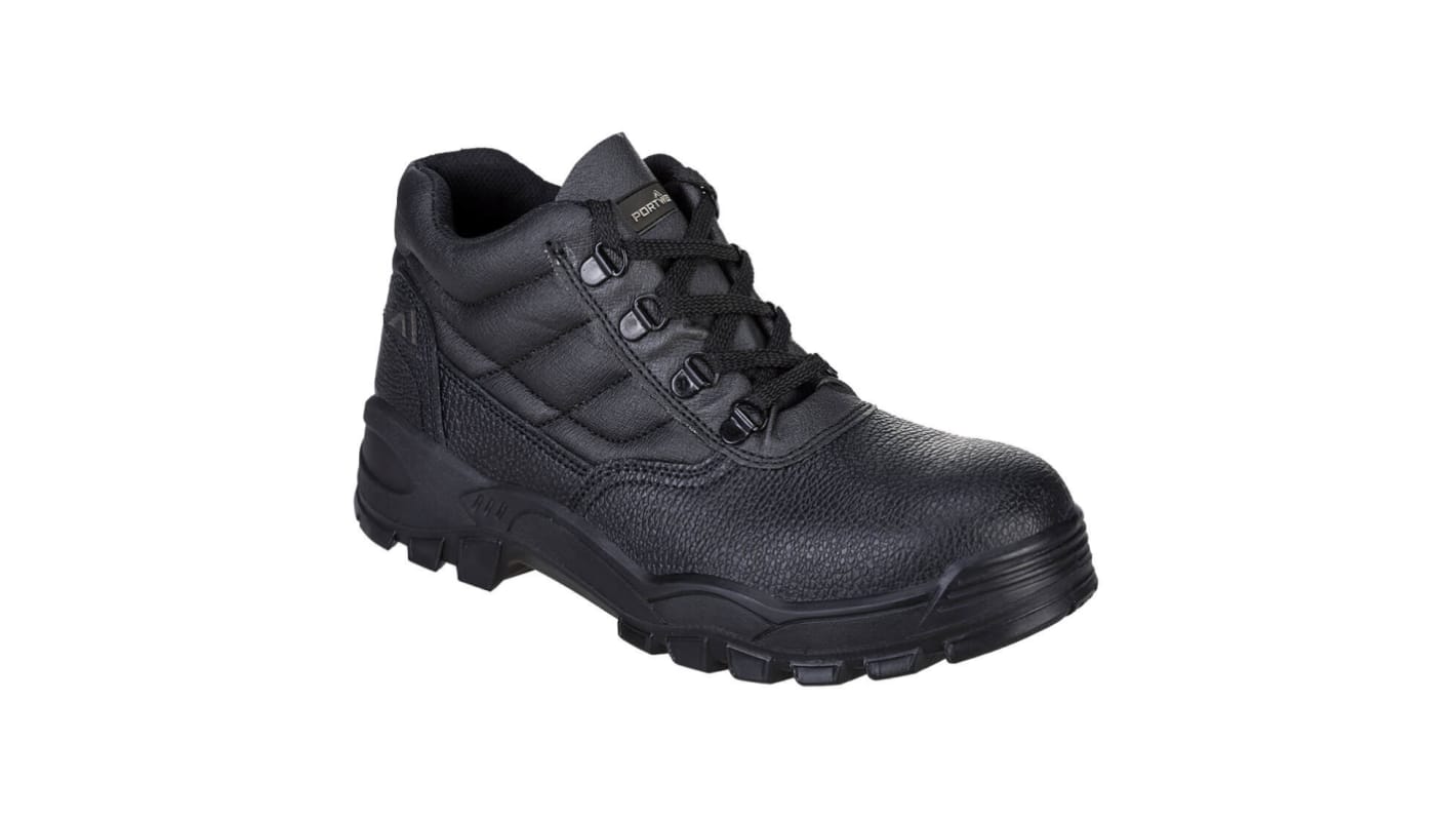 Portwest FW10 Black Steel Toe Capped Unisex Safety Boot, UK 6, EU 39