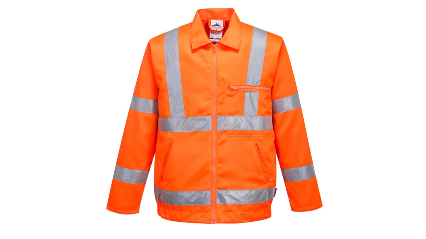 Chaqueta acolchada tipo aviador de alta visibilidad Unisex Portwest de color Naranja, talla 3XL