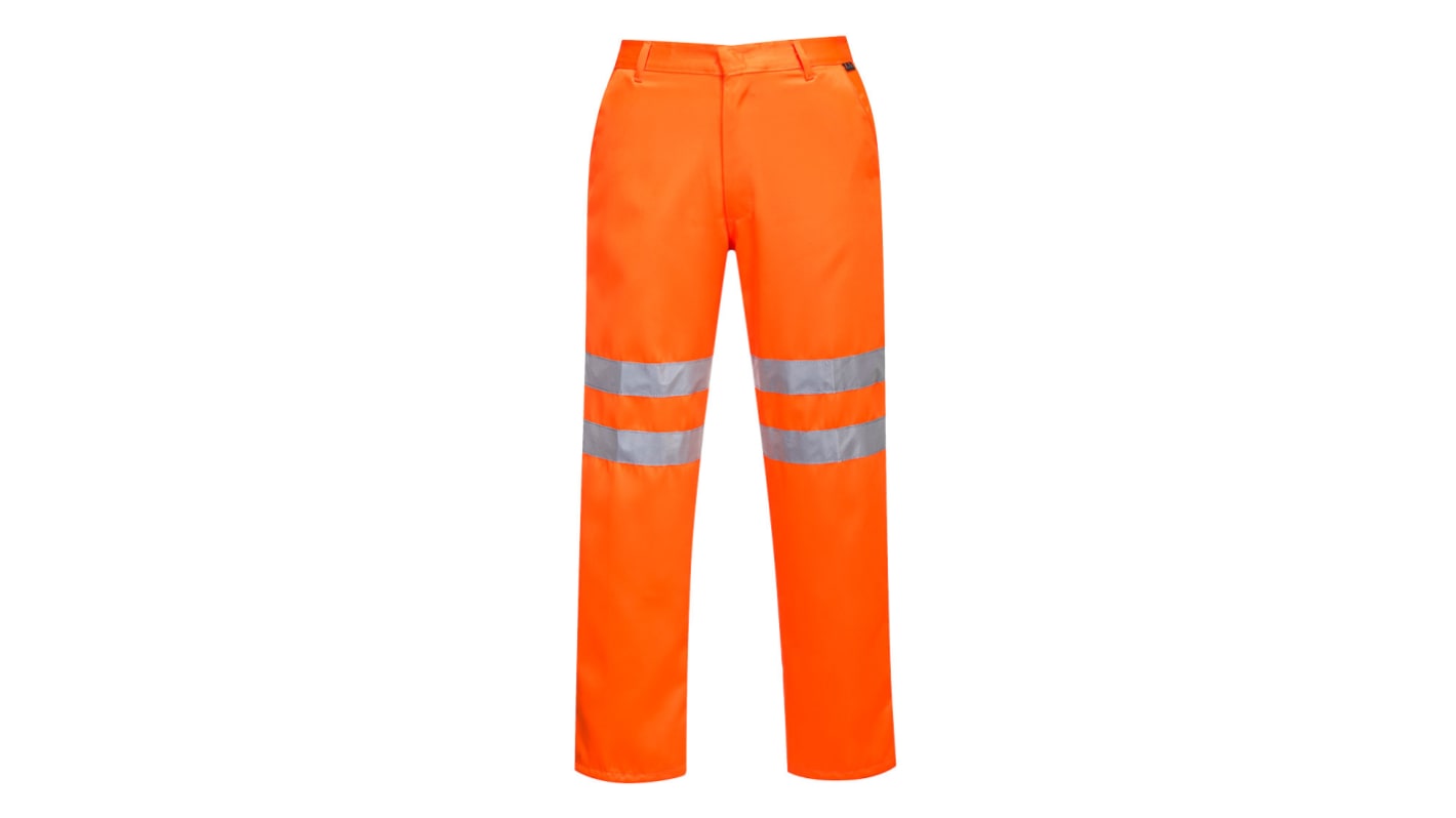 Pantalones de alta visibilidad Portwest Unisex, talla 36 → 38plg, de color Naranja, Resistente a manchas