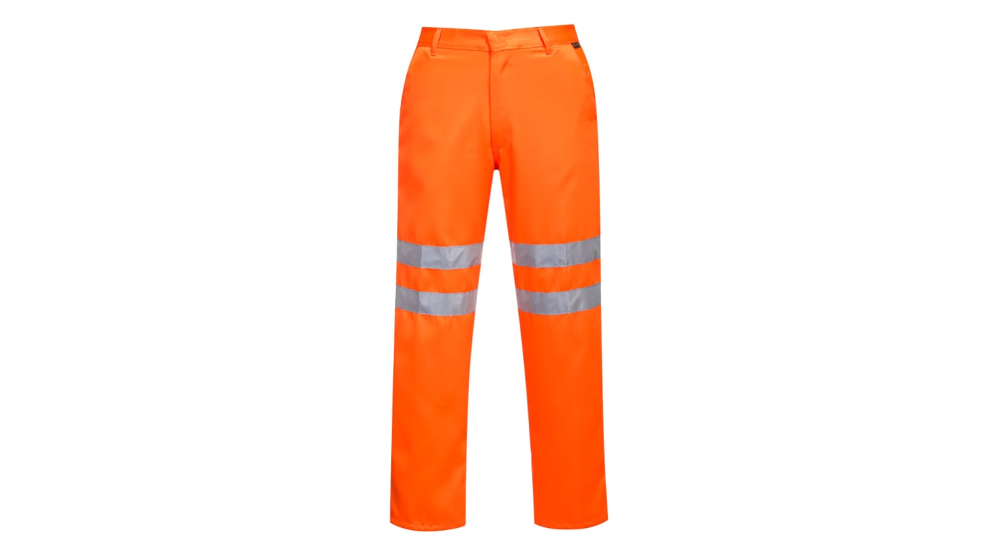 Pantalones de alta visibilidad Portwest Unisex, talla 40 → 41plg, de color Naranja, Resistente a manchas