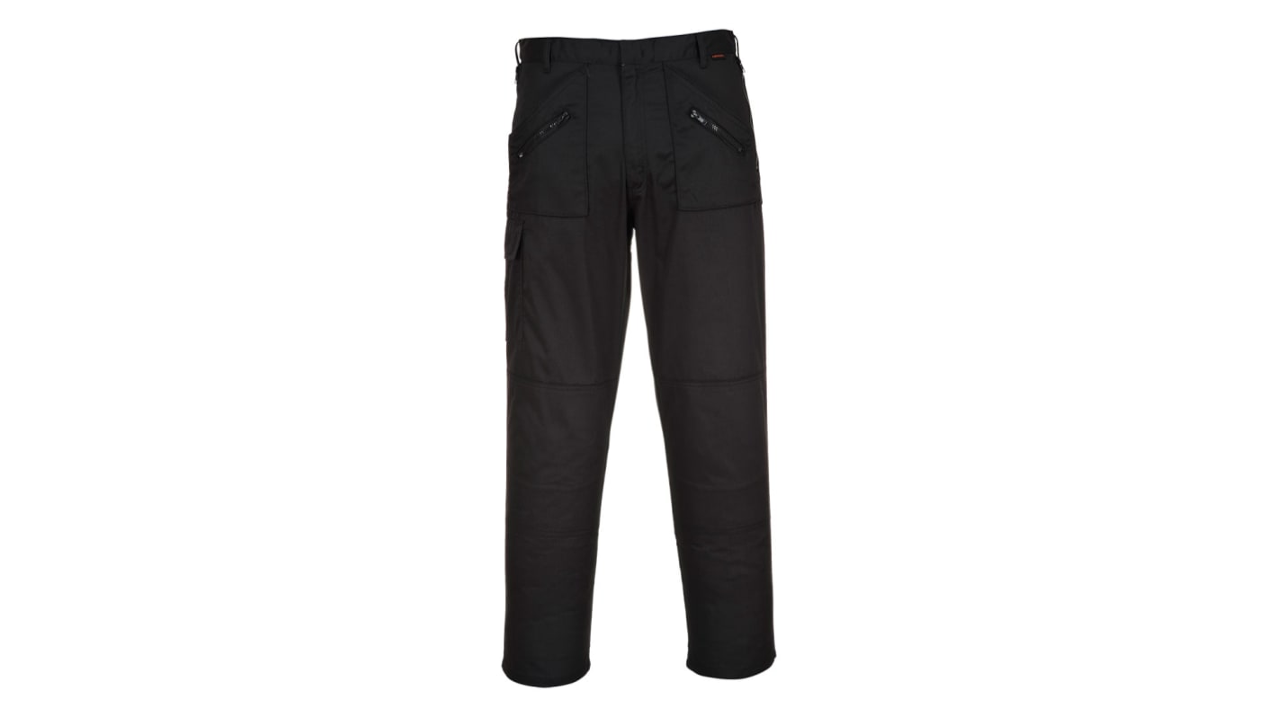 Pantalon de travail Portwest S887, 96cm Unisexe, Noir/Vert/Blanc/Jaune en 35 % coton, 65 % polyester, Confortable,