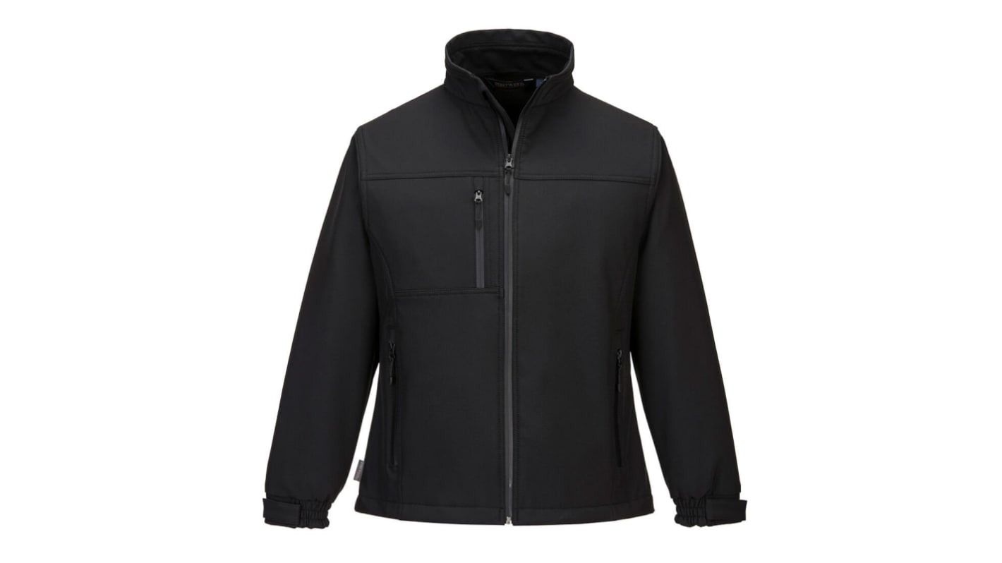 Portwest TK41 Damen Softshell Jacke, wasserdicht Schwarz/Grün/Weiß/Gelb, Größe M