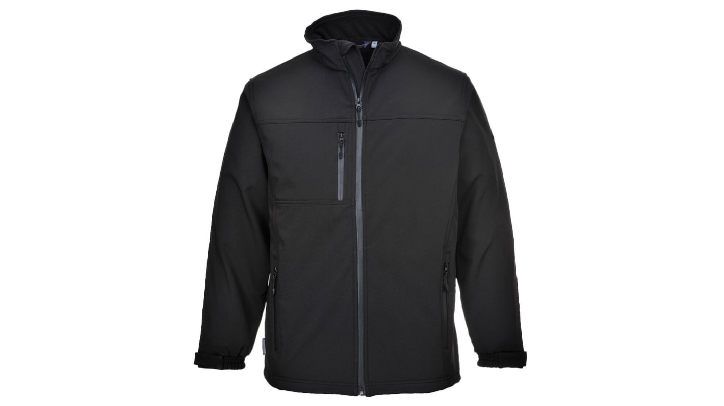 Portwest TK50 Herren Softshell Jacke, wasserdicht Schwarz/Grün/Weiß/Gelb, Größe M