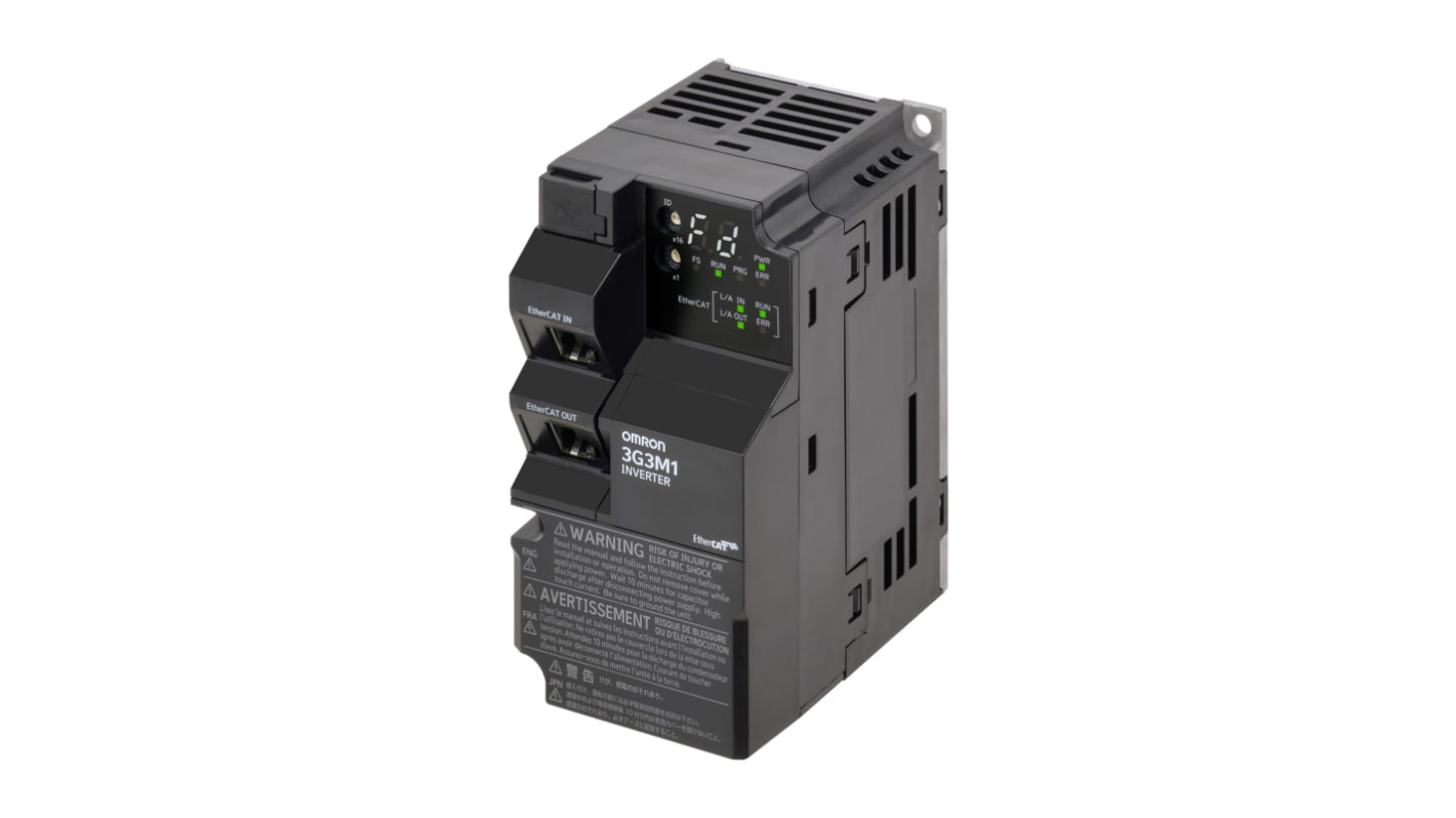 Omron Variable Speed Drive, 0.2 → 18.5 kW, 3 Phase, 200 V ac, 6 A, M1 Series