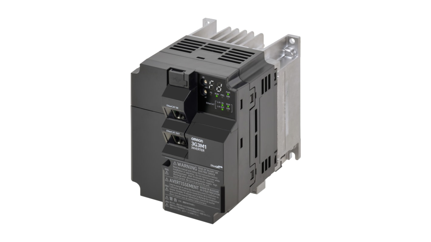 Omron Variable Speed Drive, 0.4 → 22 kW, 3 Phase, 400 V ac, 4.1 A, M1 Series