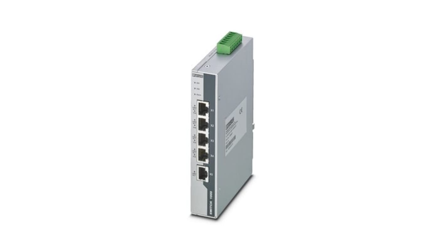 Swtich Ethernet industrial Phoenix Contact con PoE, 5 puertos