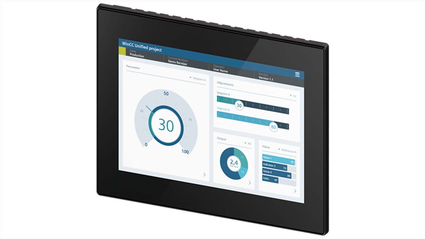 Panel HMI Siemens SIMATIC HMI MTP1200 Unified Comfort de 12.1 pulg., TFT, 1280 X 800pixels