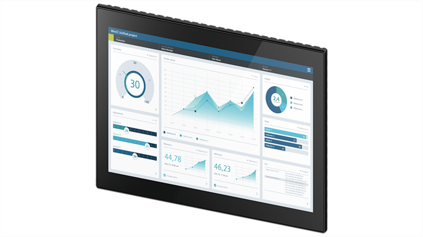 Siemens 6AV2128-3UB36-0AX1, SIMATIC HMI, Display, SIMATIC, TFT, 1920 X 1080pixels, 18,5 Zoll