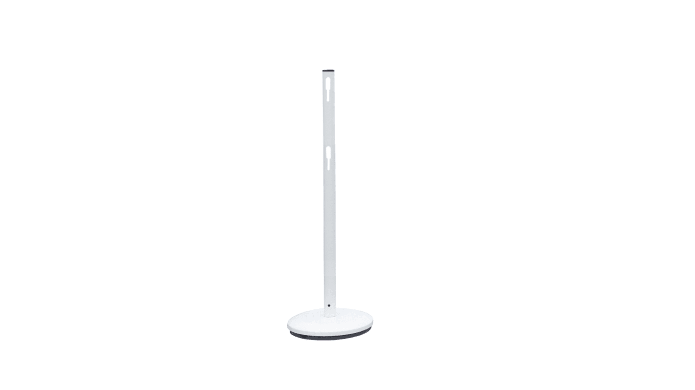 Viso White Steel Barrier Post