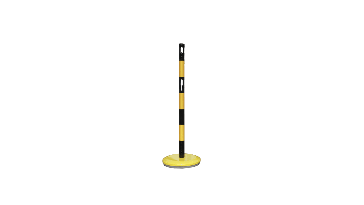 Poste de barrera Viso, Negro, amarillo, Ø 50mm, alt. 1 m