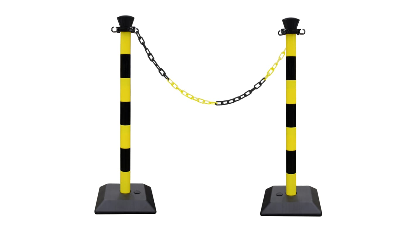 Barrera de cadena Viso, Negro, amarillo, Ø 50mm, alt. 1 m