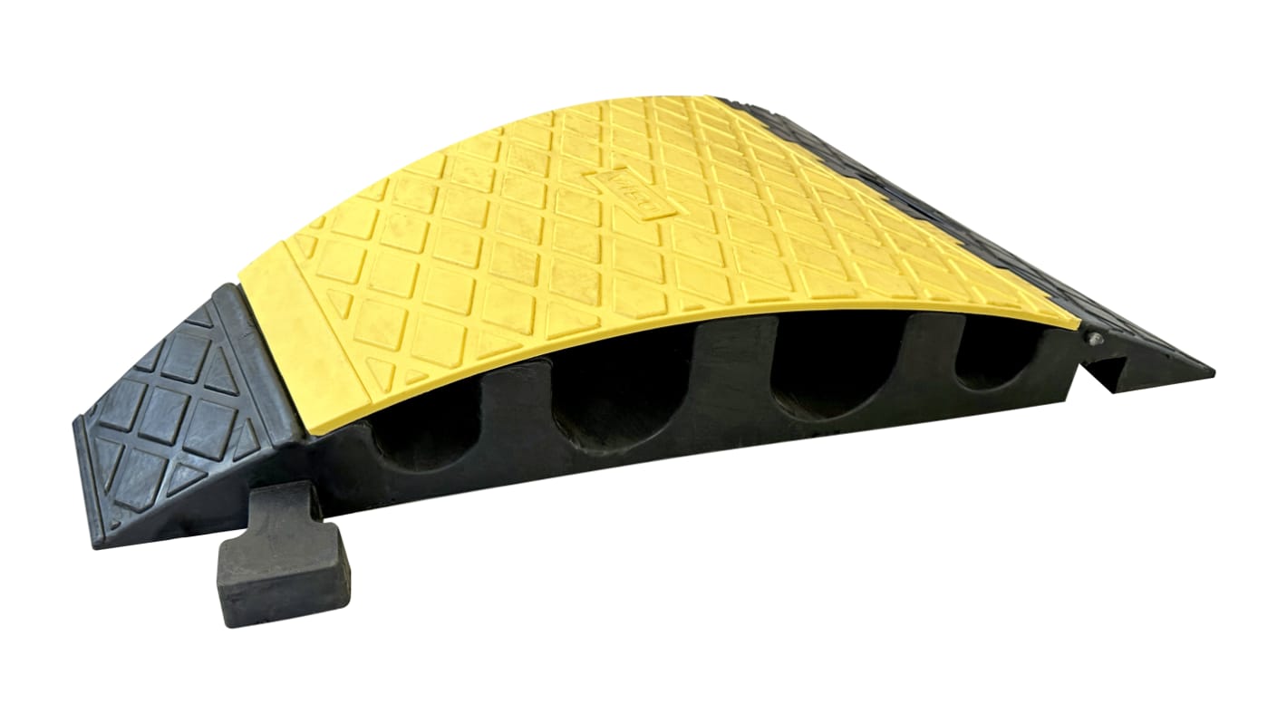 Viso 800mm Black/Yellow Cable Cover in Rubber, Thermoplastic