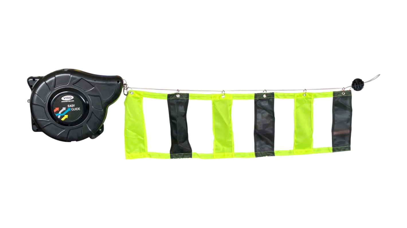 Viso Black & Yellow Polyester Safety Barrier, 15m, Black, Yellow Tape