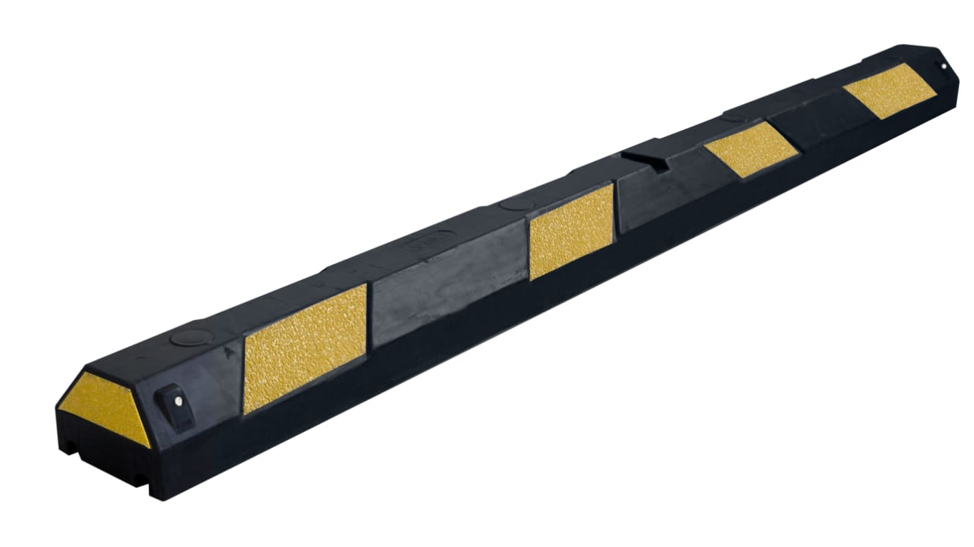 Viso Black & Yellow Rubber Safety Barrier, Black, Yellow Tape