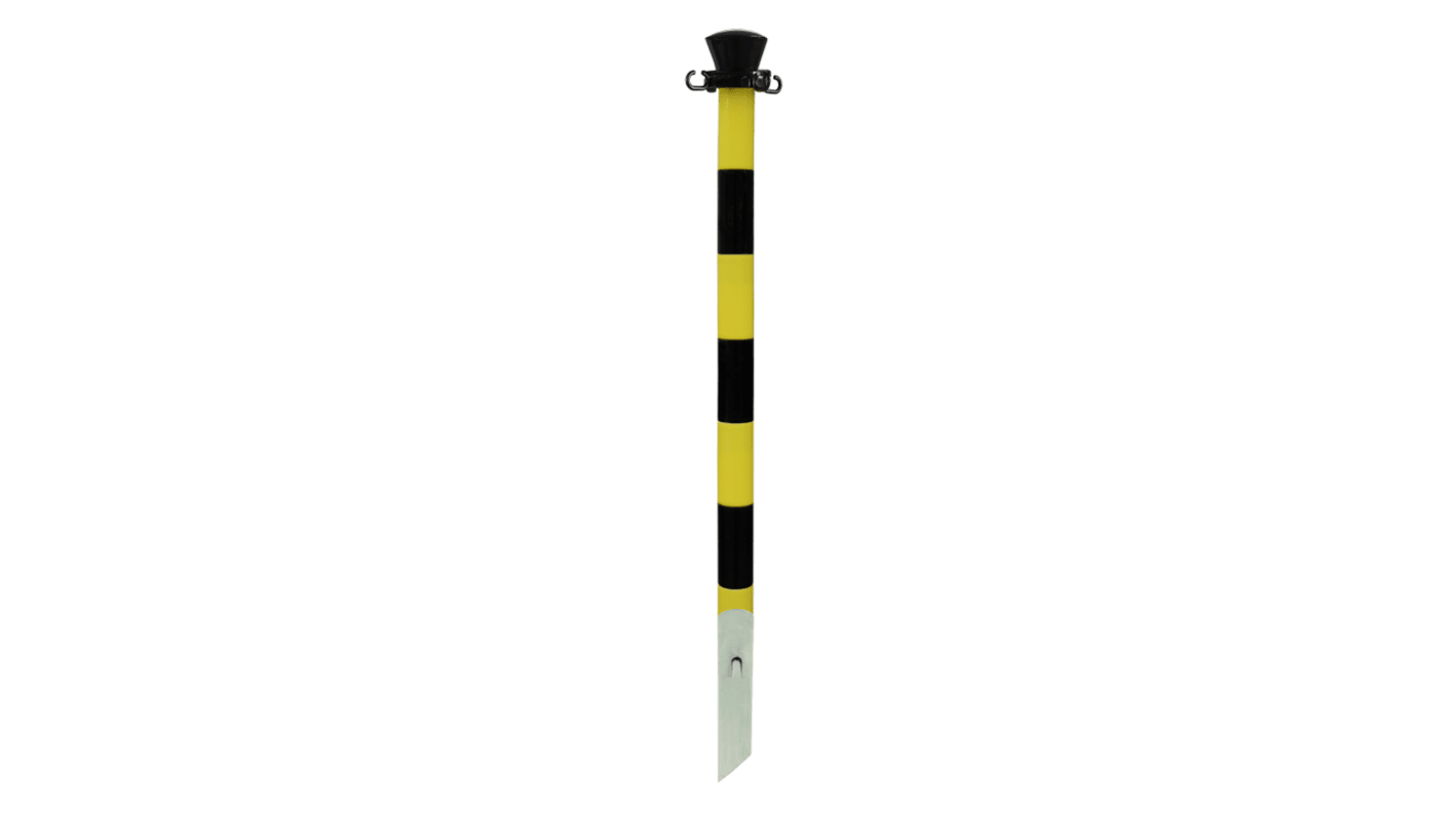 Poste de barrera Viso, Negro, amarillo, Ø 50mm, alt. 1 m