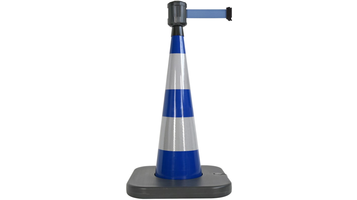 Cono de Seguridad y Tráfico Viso reflectante de PVC Azul, con base lastrada, altura: 90 cm