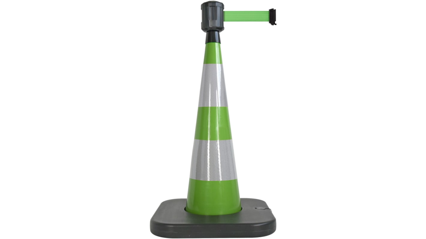 Cono de Seguridad y Tráfico Viso reflectante de PVC Verde, con base lastrada, altura: 90 cm