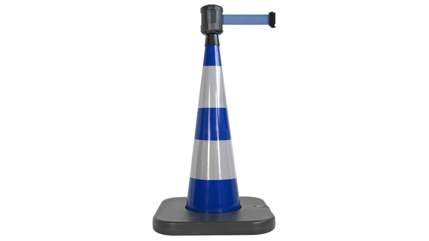 Cono de Seguridad y Tráfico Viso reflectante de PVC Azul, con base lastrada, altura: 90 cm