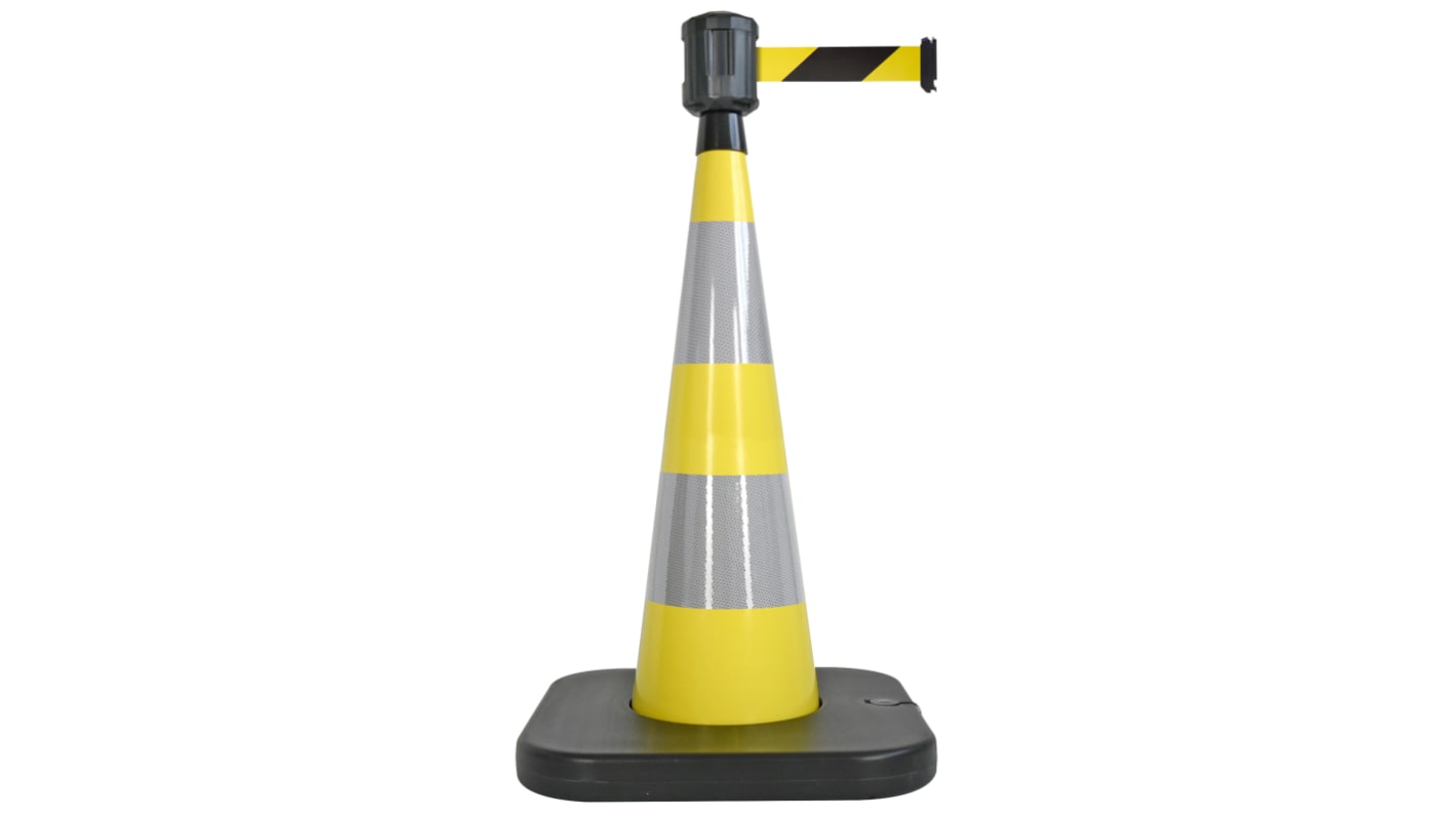 Cono de Seguridad y Tráfico Viso reflectante de PVC Naranja, con base lastrada, altura: 90 cm