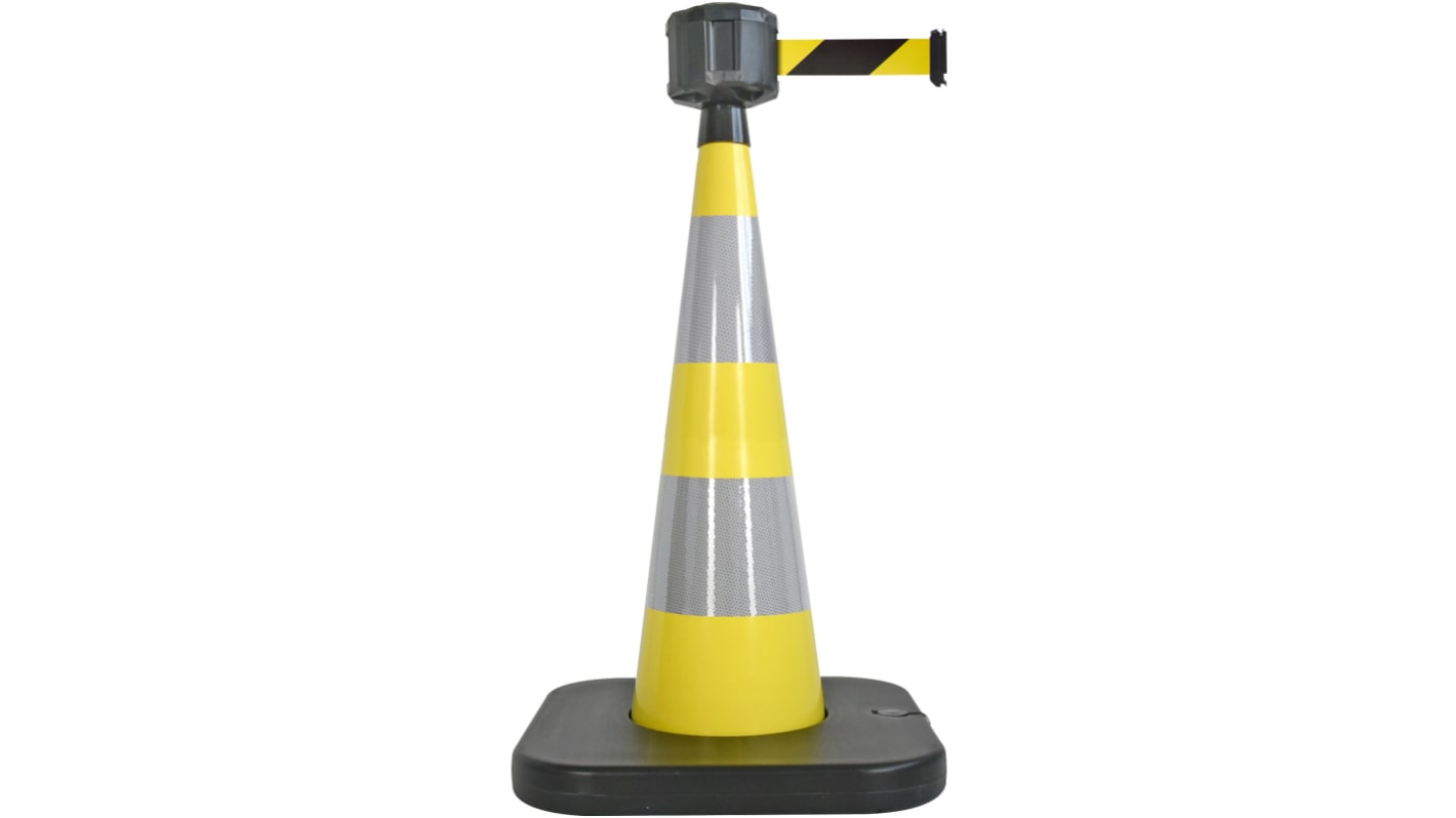 Cono de Seguridad y Tráfico Viso reflectante de PVC Amarillo, con base lastrada, altura: 90 cm