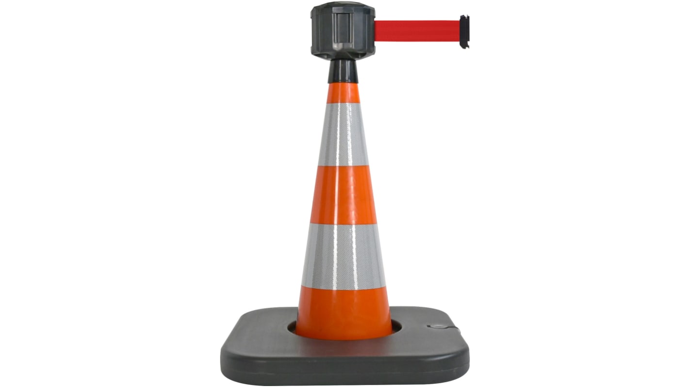 Viso Orange PVC Leitkegel, H 75 cm reflektierend mit Gewichtung, Verkehr