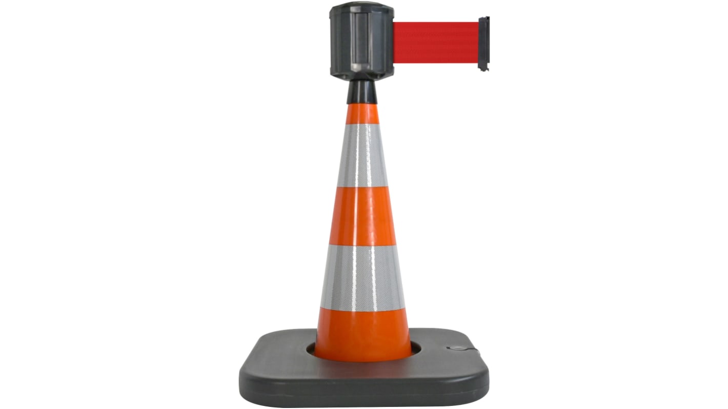 Cono de Seguridad y Tráfico Viso reflectante de PVC Naranja, con base lastrada, altura: 75 cm