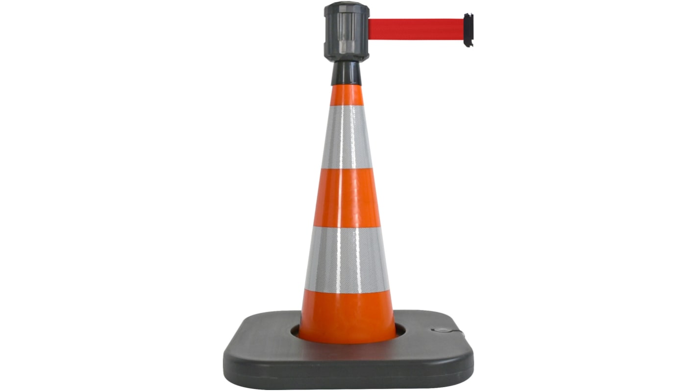 Cono de Seguridad y Tráfico Viso reflectante de PVC Naranja, con base lastrada, altura: 75 cm