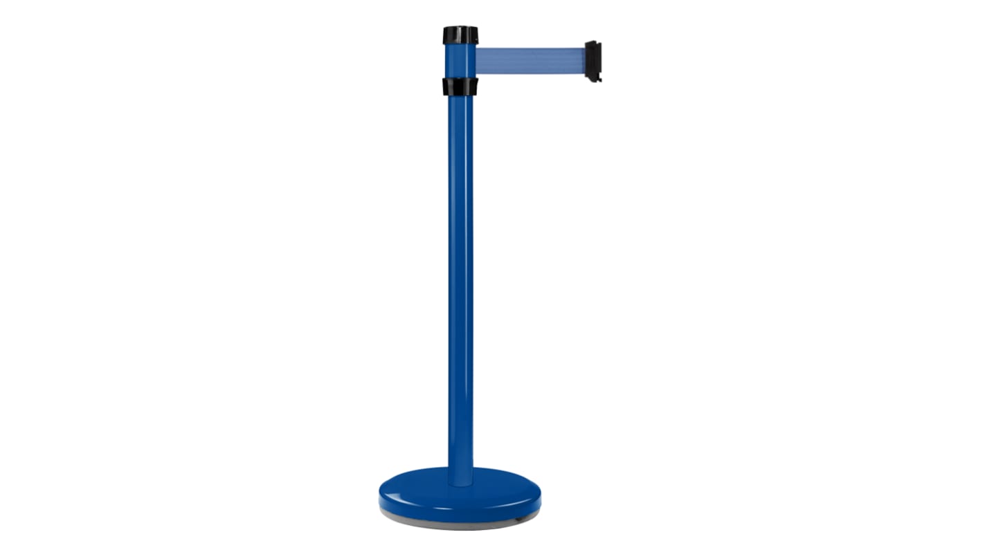 Viso Blue Steel Barrier Post, 2m, Blue Tape