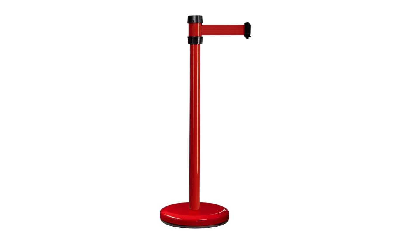 Viso Red Steel Retractable Barrier, 2m, Red Tape