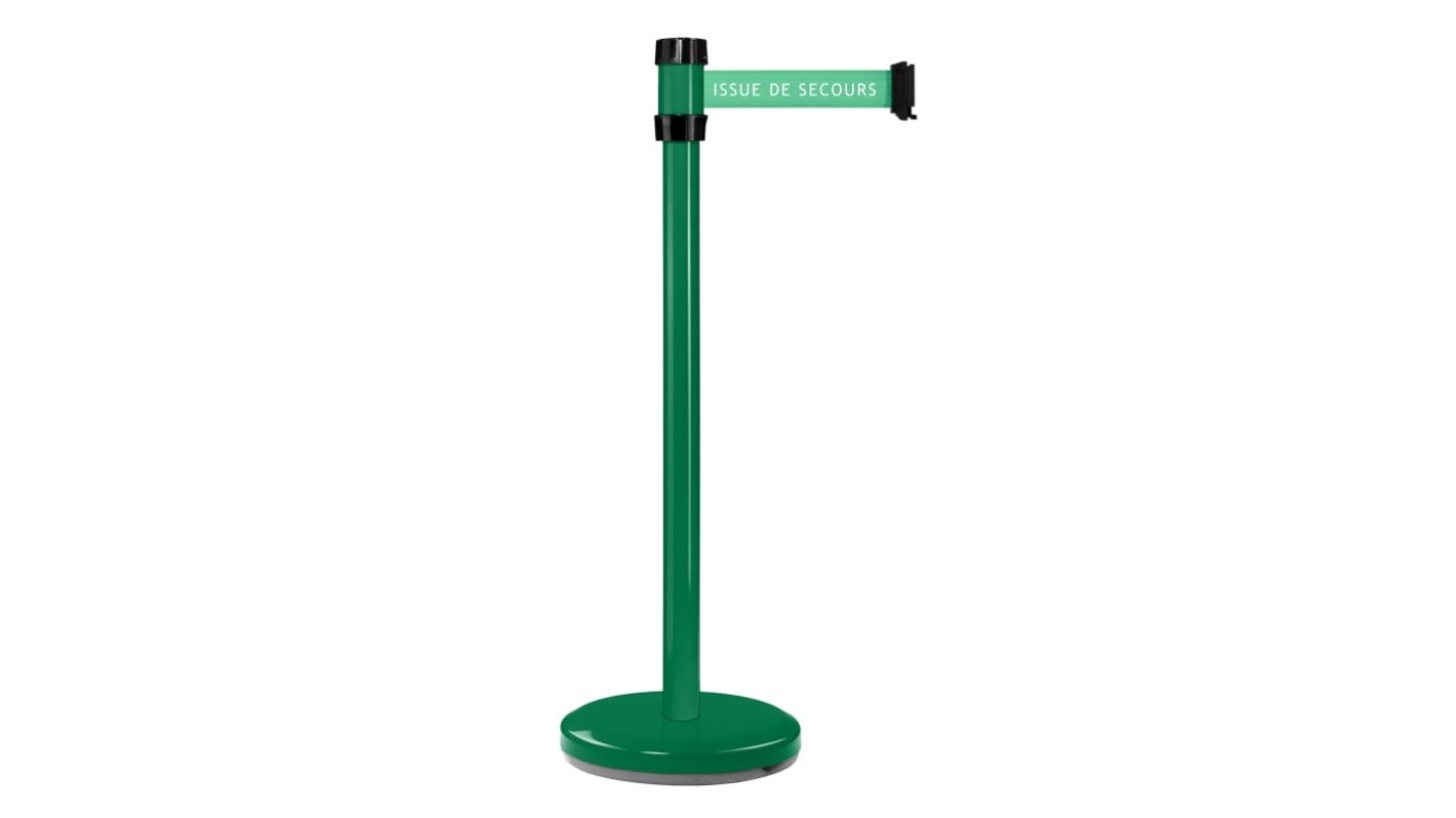 Barrera Retráctil Viso, Verde, Ø 51mm, long. 2m, alt. 1 m