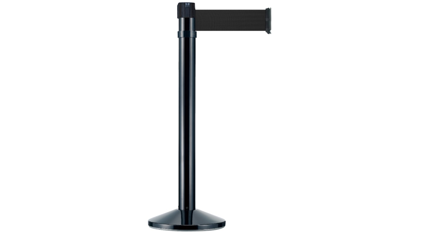 Viso Black Aluminium Retractable Barrier, 4m, Black Tape