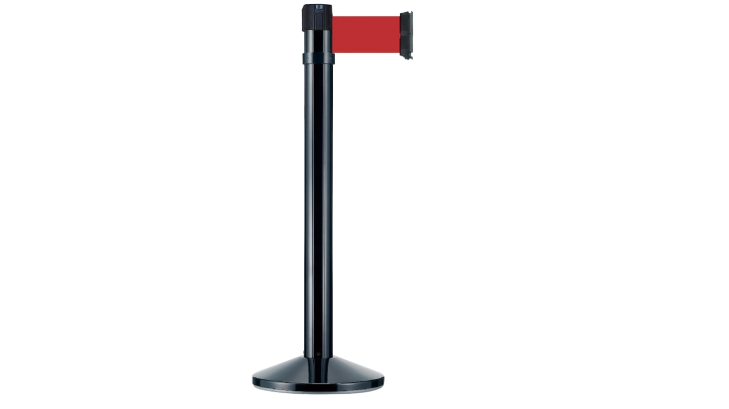 Black guiding post - 10cm x 4m red strap