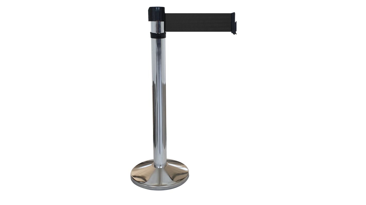 Viso Grey Aluminium Barrier Post, 4m, Black Tape