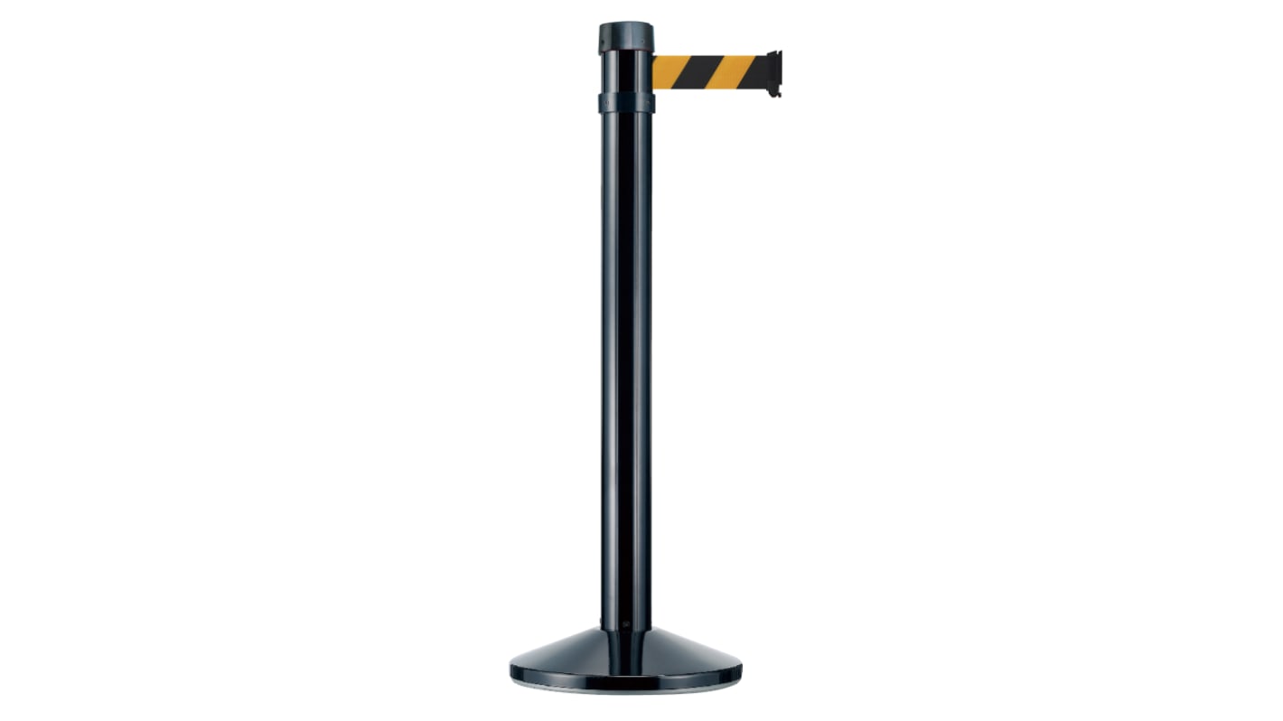 Viso Black & Yellow Aluminium Safety Barrier, 4m, Black, Yellow Tape