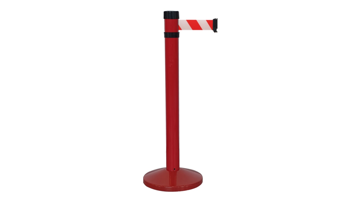 Viso Red & White Aluminium Safety Barrier, 4m, Red, White Tape