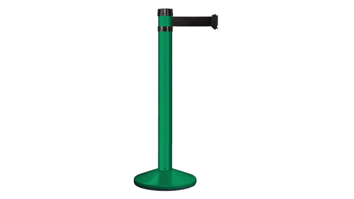 Viso Green Aluminium Retractable Barrier, 4m, Black Tape